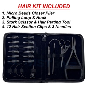 GEMSTONE ENTERPRISES Kit de pinces à bouche plate en acier inoxydable commercial, durables et réutilisables pour extensions de cheveux |   Outil pour micro-anneaux - Product Image 2