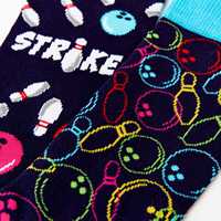 Chaussettes d'équipage drôles antibactériennes tissées sur le thème du bowling pour hommes cadeaux de vacances utilisation quotidienne fabriquées au Vietnam