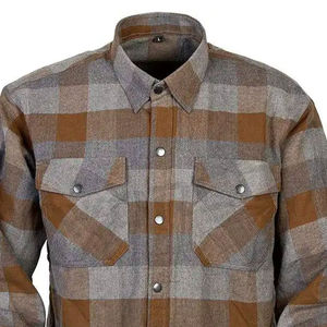 Meilleure flanelle de protection moto chemise d'équitation Protection principale protecteurs réglables 5 points armure respirant fil teint hiver - Product Image 4