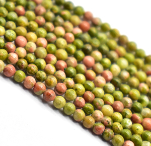 Cuentas de Unakita Natural de grado AAA, cristales verdes de 2 mm en cuerdas de 16 pulgadas, alta calidad para la fabricación de joyas - Product Image 1