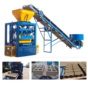 Máquina de fabricación de bloques de cemento, semiautomática, económica, QT4-24
