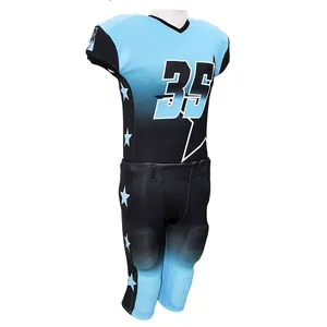 Ensembles d'uniformes de football américain personnalisés pour hommes-Polyester/coton à manches courtes respirant de haute qualité à vendre - Product Image 1