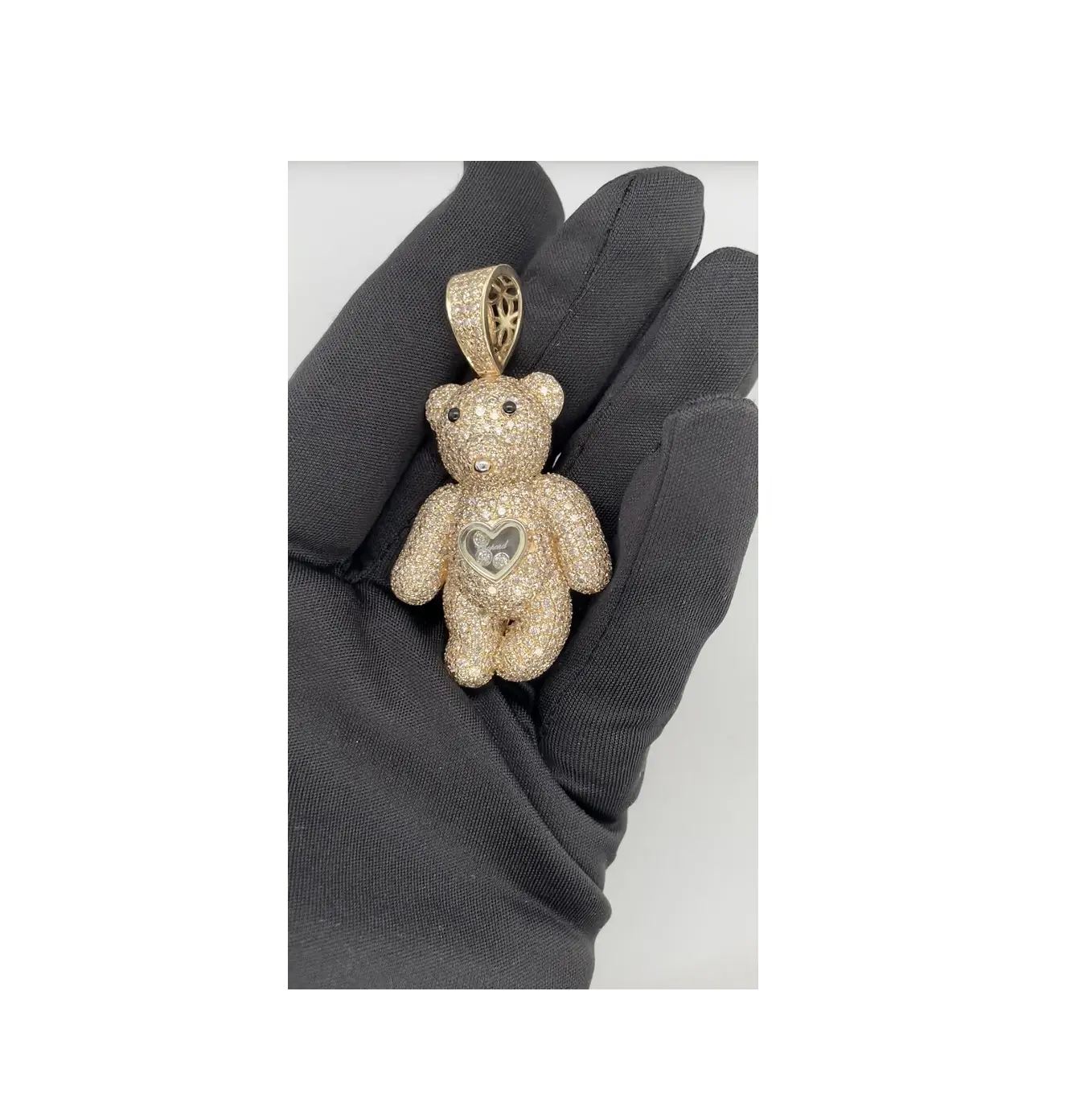 Most Selling Hip Hop Style 10 Kt Teddy Bear Pendant for Women Party and Wedding Use Jewellery with 3.75 Natural Diamond