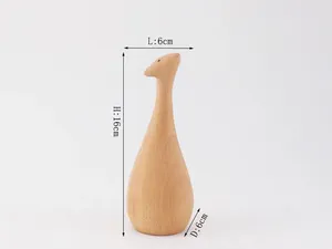 Diseño elegante Reno Mango Madera Reno Navidad Decoración Animal escultura Mesa Festival Decoración con soporte - Product Image 4