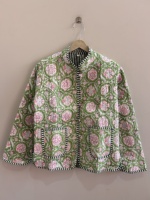 Veste matelassée en coton imprimé floral ethnique bohème respirante toute saison pour femmes