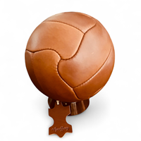 Ballon de football vintage classique Geoffrey 1950 en cuir de vache 100% durable, haute rétention d'air, taille 5, 12 panneaux, personnalisable