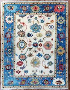 X usine de haute qualité fait à la main moderne 9x12 marine corail laine Oushak tapis ensemble en coton pour salon direct de la turquie - Product Image 1