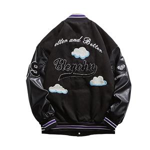 Customized Men's Wool/Cotton Stand Collar <b>Jacket</b> Fashionable Letterman Style for Outdoor Casual Wear XL Embroidery Plain Dyed - Product Image 2