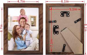 5x7 Marco Marrón Juego de 12, Madera de Nogal Multi Rústica-Color 5 por 7 Marcos de Fotos a Granel para Pared o Mesa - Product Image 2