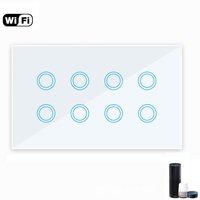 Tuya WiFi Touch 10 Gang Switch Indian Smart Life APP Commande de minuterie vocale 4 MD Standard Max 10A Courant