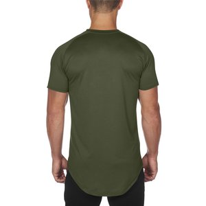 Camiseta de palangre elegante para hombre, cuello redondo, manga corta, longitud extendida, ropa de calle, camiseta de moda - Product Image 4