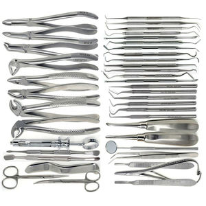 Kit de Instrumentos Profesionales de Acero Inoxidable para Cirugía Dental, 36 Piezas, Elevadores y Pinzas de Extracción, Certificado CE, Pakistán - Product Image 5