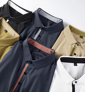 Camisas de Golf de Color sólido personalizadas de alta calidad para hombres Casual elástico para Polos estampado patrón inteligente Casual al por mayor - Product Image 1