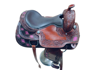 Silla de Montar WESTERN RENINIG COMFORTABLERIDING, Fabricada con Cuero de Búfalo Suave y Armazón de Madera, Tamaños Disponibles de 15 a 17 Pulgadas - Product Image 6