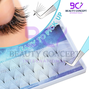 Color azul Volumen en forma de L 45 grados Punta de fibra Agarre Pinzas injertadas de pestañas Herramienta de extensión de pestañas de belleza de forma personalizada para el cuidado de los ojos - Product Image 5