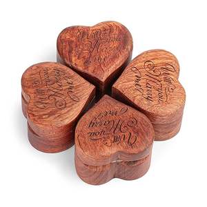 Boîte à bagues recyclable Gravure de logo personnalisé Propositions de fiançailles en bois rustique Boîtes à bijoux en papier uniques - Product Image 5