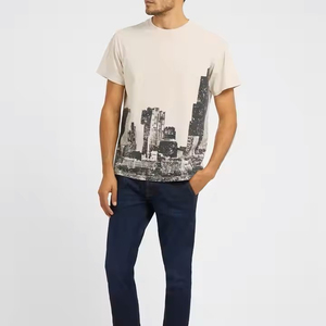 Camisetas serigrafiadas para Hombre Ropa 100% algodón cuello redondo equipo Fitness Color sólido camisetas serigrafiadas personalizadas para hombre - Product Image 3