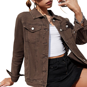 Chaqueta Vaquera de Moda, Alta Calidad, Estilo Urbano, Botones Cubiertos, Cuello Camisero, Secado Rápido, Transpirable, para Mujer - Product Image 4