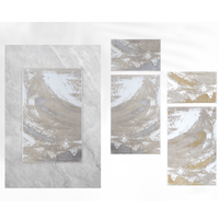 Ensemble de tapis de bain Lessie Luxury Ecru Beige Argent en coton recyclé teint en fil jacquard tissé 40x60 cm + 60x100 cm pour usage domestique fabriqué en Turquie