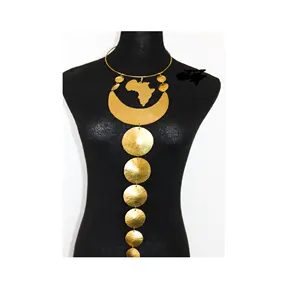 Latest Designer Beautiful Brass Necklace big size Brass Material Jewelry Necklace for Women amazing quality for selling