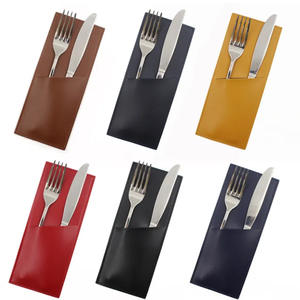 Porte-couverts en cuir de luxe fait à la main, durable, organisateur d'ustensiles, imperméable, antichoc pour la présentation de table au restaurant - Product Image 2