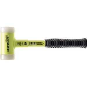 Martillo de superficie suave Supercraft con mango de nylon blanco sin astillas HALDER, 305 mm de longitud, 40 mm de diámetro de cabeza, tubo de acero duro, blanco - Product Image 1