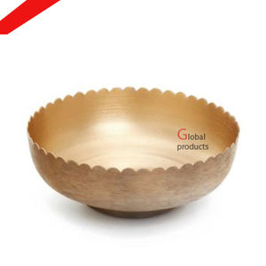 2025 nuevo cuenco de aluminio con forma de flor con acabado dorado hecho a mano para servir comida ensalada arroz - Product Image 3