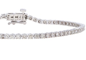 Nostalgic 3.00Ct Round Lab Grown Diamond Tennis <b>Bracelet</b> in Silver OEM Wholesale Lab Moissanite <b>Charms</b> & Bangles - Product Image 5
