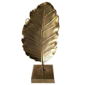Aluminium <b>Leaf</b> Design Christmas Vintage Brass Finishing for Hotel Restaurant Table Top Decor - Product Image 1
