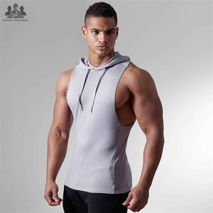 Sweat-shirts à capuche pour hommes, pour la salle de sport, hiver |   Vêtements de sport respirants et écologiques en coton 100% avec impression numérique sans manches | - Product Image 6