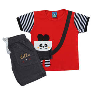 Costume pour nouveau-né garçon 2 pièces - Rouge - Product Image 3