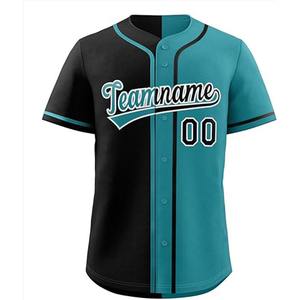 Venta al por mayor de fábrica, camisetas de béisbol negras personalizadas, uniformes sublimados transpirables elegantes, servicio OEM disponible - Product Image 1