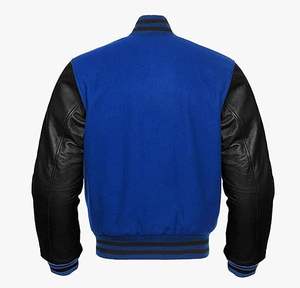 Chaqueta universitaria hecha con logotipo personalizado con mangas de mezcla de lana, logotipo personalizado, disponible en todos los tamaños, proveedor OEM, buen precio - Product Image 6