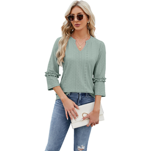 Camiseta Casual de Jacquard para Mujer, Cuello Redondo, Manga Corta, Estampado 3D de Personajes, Diseño de Parches Sólidos, Corte Regular, a la Moda - Product Image 4