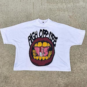 Venta de alta calidad, camiseta de tela de felpa francesa, camiseta en blanco personalizada para hombre, Camiseta 100% de algodón para hombre, Camiseta holgada estampada - Product Image 5