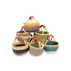 High Quality Bohemian Decorative Bolga <b>Seagrass</b> African <b>Basket</b> Handmade <b>Storage</b> <b>Basket</b> with Handle - Product Image 6