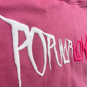 Sweat-shirt à capuche surdimensionné 100% coton brodé pour hommes à imprimé bouffant - Product Image 2