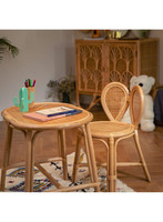 Assez petit mignon lapin oreille en osier rotin enfants chaise avec dossier tressé à la main fauteuil chambre meubles pour enfant