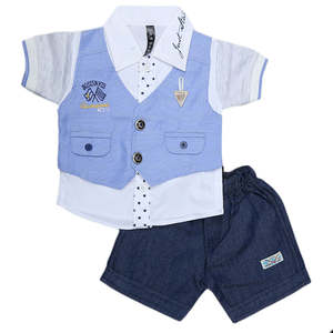 ชุดสูทเด็กแรกเกิด 2 ชิ้น 42007 - สีฟ้า - Product Image 2