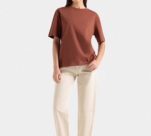 Vente chaude séchage rapide T-Shirt femme à manches courtes bon matériel été ample col rond femmes porte porter T-shirt - Product Image 5