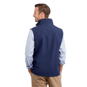 Mode Soft Shell Gilet Sans Manches Bleu Marine Couleur Pleine Zip Up Col Montant Thermique Doux Vêtements De Travail Porter Softshell Gilet - Product Image 6