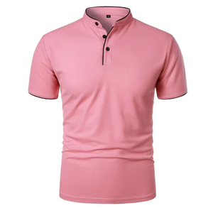 Golf pour hommes de qualité supérieure pour polo affaires décontracté coupe ample à manches courtes avec logo personnalisé col toile T-Shirt motif solide - Product Image 2