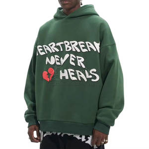 Vêtements décontractés Meilleure vente Sweat à capuche avec impression bouffante pour hommes Vente directe en usine Sweat à capuche léger avec impression bouffante pour hommes - Product Image 1