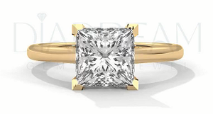 Anillo Solitario de Plata de Ley 925 con Moissanita de Corte Princesa de 2.00 CT, Joyería de Lujo, Venta al por Mayor, Anillos de Moda Personalizados para Fiestas - Product Image 5