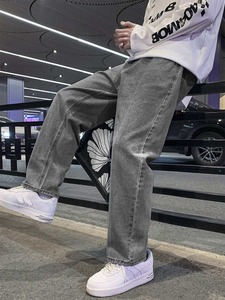 Pantalones vaqueros holgados de algodón 100% para hombre de ultra moda largos y cómodos para estilos de fiesta gótica de Hip Hop para primavera - Product Image 2