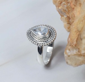 Topaze bleue naturelle bague parfaite pour filles bague faite à la main bijoux en argent Sterling 925 solide pierre précieuse en argent Sterling 925 bijoux de timbre - Product Image 3