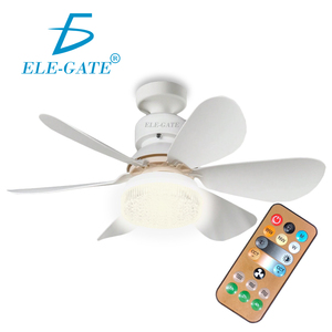 Lámpara LED Moderna de 5 Aspas con Regulador de Intensidad de Tres Niveles, Motor AC y DC, Control Remoto, Cuerpo de Plástico y Madera ABS, Ventilador Incluido - Product Image 1