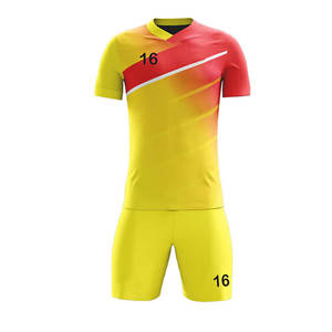 Maillot de Football à Sublimation, uniforme de Football imprimé, vente en gros, Design personnalisé, uniforme de Football en couleur unie - Product Image 2