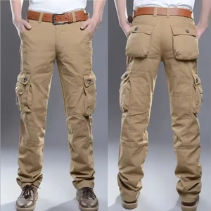 Nouveauté Pantalon cargo haut en coton respirant pour hommes Vente en gros Pantalon cargo en coton OEM pour hommes Pantalon cargo 6 poches à la taille Style décontracté - Product Image 4