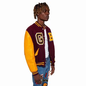 Vestes de Baseball pour hommes, vente en gros, manches côtelées avec broderie, Design personnalisé, vêtements d'hiver, vestes d'université - Product Image 4
